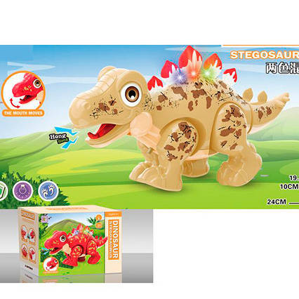 Динозавр ходить, 2 кольори музика та світло 3366