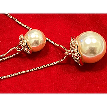 Кулон подвійний 60см+70см колір золото