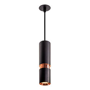 Підвісний світильник у стилі лофт на один плафон під лампу MR16 50W Sirius PRD 4631-P BK R-GD, фото 2