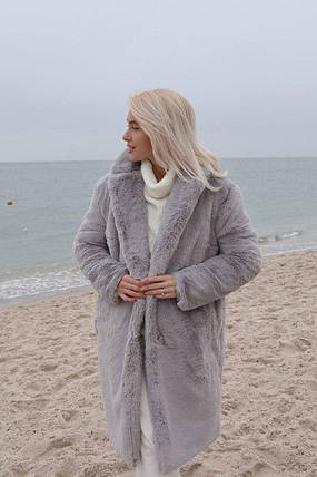 Стильна жіноча шуба довжина міді з екохутра Gvk2628, фото 1