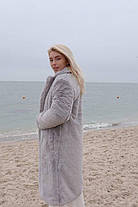 Стильна жіноча шуба довжина міді з екохутра Gvk2628, фото 2