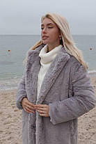 Стильна жіноча шуба довжина міді з екохутра Gvk2628, фото 3