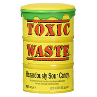 Конфеты Toxic Waste Hazardously Sour Candy Yellow 42g
