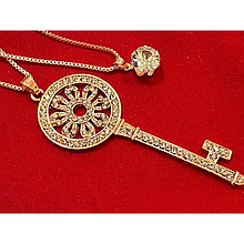 Кулон подвійний 60см+70см колір золото