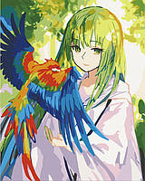 Картина по номерам Аниме. Девушка с попугаем 40*50 см ArtCraft 10264-AC