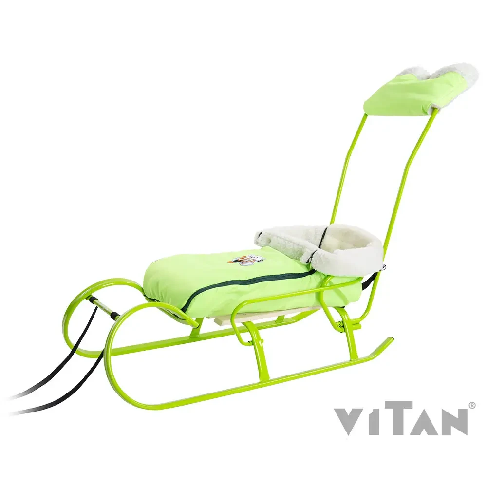 Чохол на санки Vitan "Конверт з муфтою" лайм, тканина "Оксфорд 240D", 2030050