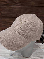 Бейсболка кепка тепла брендова брендова ПУМА баранчик (Розмір oversize), Бежева