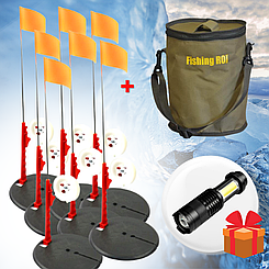 Комплект обладнаних жердинкою в сумці на високій ніжці