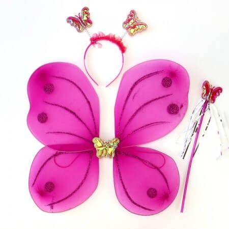 Набір карнавальний МАЛИНОВИЙ Метелики 50х38см, фото 1