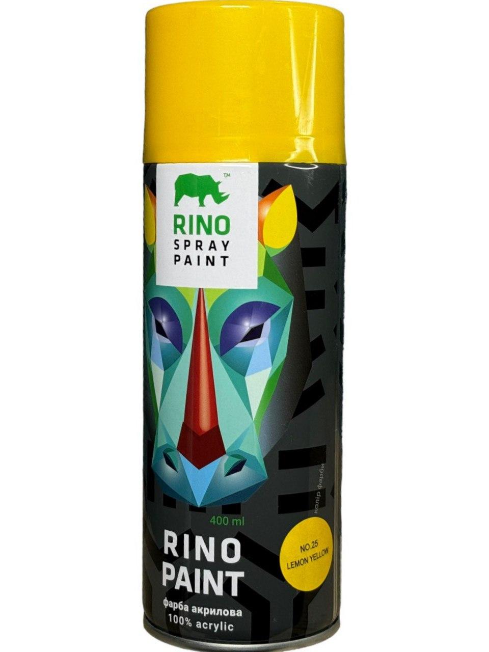 Аерозольна фарба Rino Paint Universal 400мл лимон (RP-25)