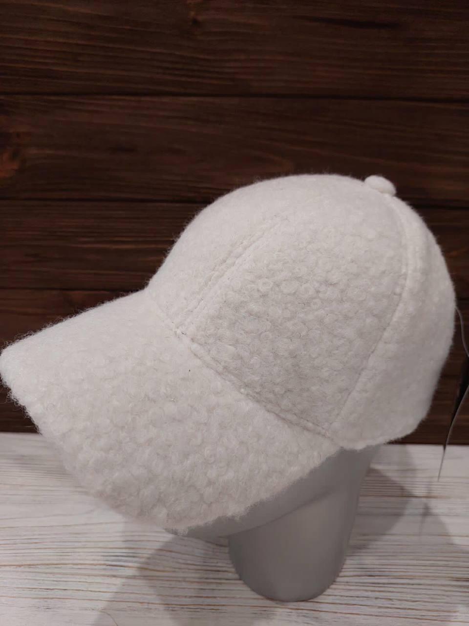 Бейсболка кепка тепла баранчик (Розмір oversize), Біла