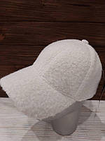 Бейсболка кепка тепла баранчик (Розмір oversize), Біла