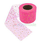Фатин з зірочками МАЛИНОВИЙ, 6 см, 1 м