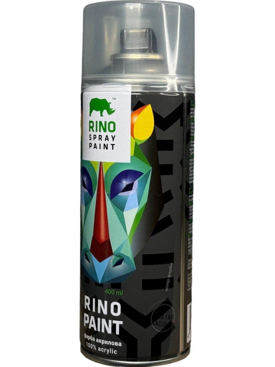 Аерозольний лак Rino Paint Universal 400мл прозорий (RP-190)