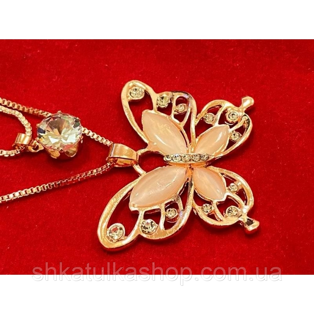 Кулон подвійний 60см+70см колір золото, фото 1