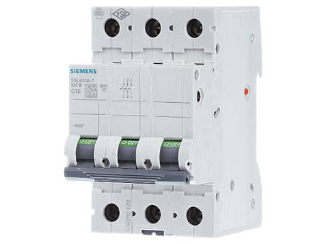 Автоматичний вимикач SIEMENS 400V 6кА 3-пол. C 63A 5SL6363-7, фото 1
