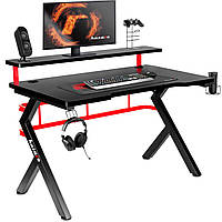Игровой геймерский стол HUZARO H-5.0 RED-BLACK компьютерный стол для геймера профессиональный для ПК