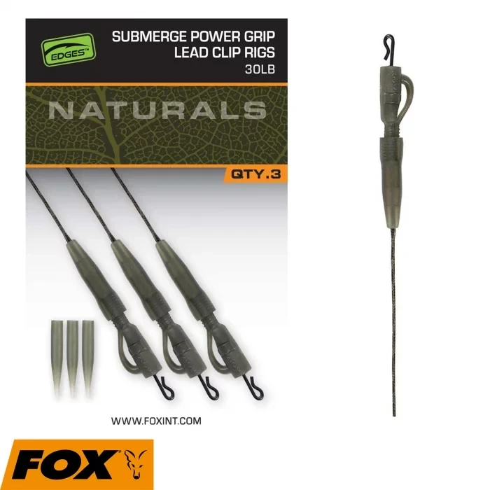 Готове оснащення безпечного кліпсу Fox Edges Naturals lead clip 3шт 75cm 40lb