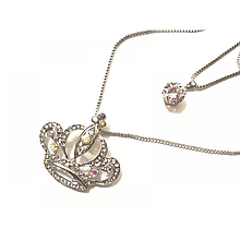 Кулон подвійний 60см+70см колір срібло