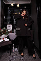 Піджак класичний жіночий із костюма на підкладці зі знімними каменями розміри батал, фото 3