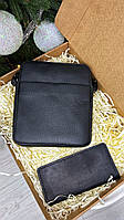 Подарочный мужской набор Luxury Box London + longer для мужчины сумка и клатч из натуральной кожи (G)