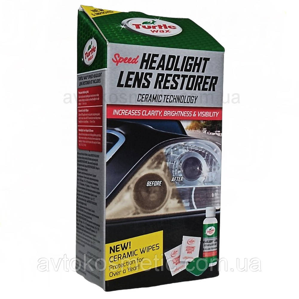 Набір для відновлення пластикових фар Turtle Wax Headlight Lens Restorer Ceramic Technology, фото 1