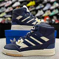 Мужские кроссовки оригинал Adidas Drop step высокие кожаные синие