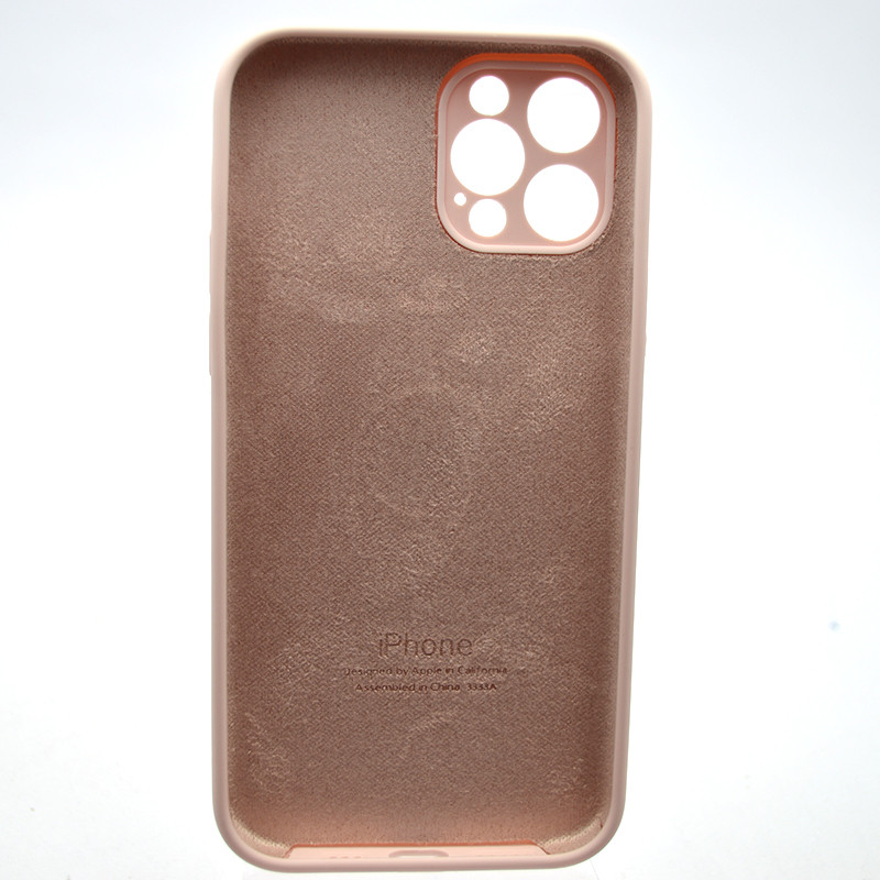 Силіконовий чохол накладка Silicon Case Full Camera для iPhone 12 Pro Max Gray Pink, фото 2