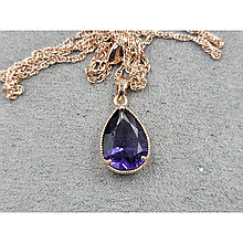 Кулон з фіолетовим стразом 11*16мм