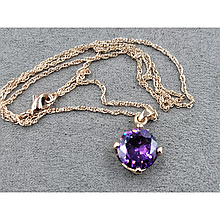 Кулон із аметистовим стразом 12мм