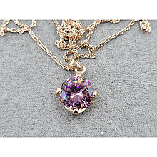 Кулон із рожевим стразом 12мм