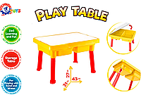 Игровой столик 8126 ТехноК 2 в 1 детский пластиковый для песка фломастер маркер мольберт развивающая игрушка