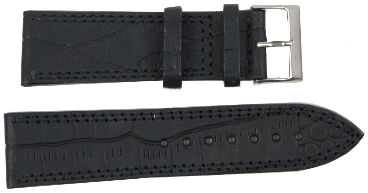 Шкіряний ремінець для чоловічого годинника Mykhail Ikhtyar Ш24 мм чорний