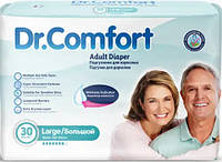 Подгузники для взрослых Dr.Comfort Large 100-150 см 30 шт памперсы на липучках подгузники для малоподвижных