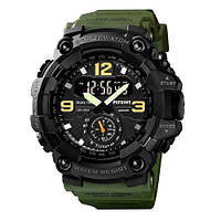 Тактические многофункциональные часы с двойным временем Patriot 004AG Army Green