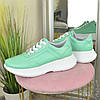 Кросівки жіночі шкіряні на шнуруванні. Цвет мята. 41 розмір, фото 3