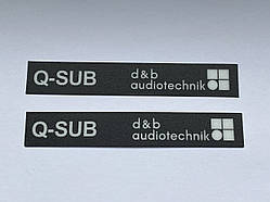 Набір наклейок 2 шт 115x15mm на ручки колонки D&B AudioTechnik Q-SUB