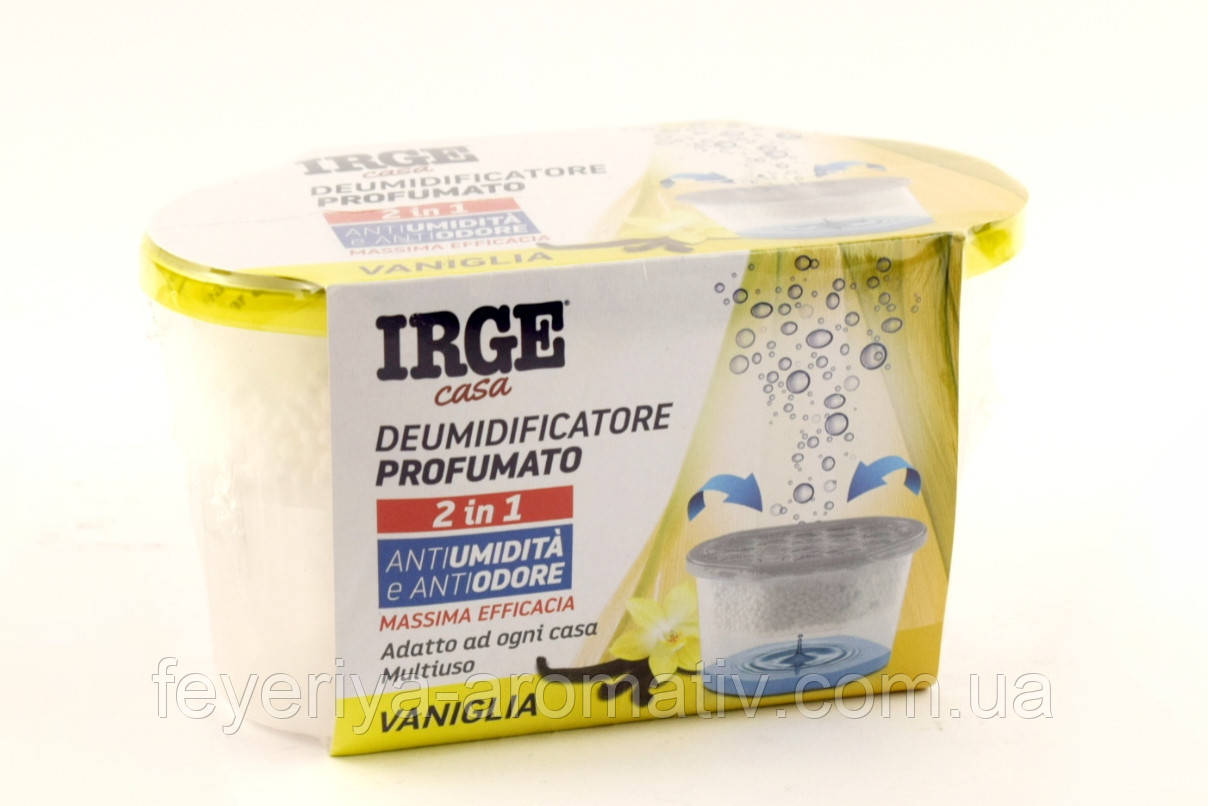 Поглинач вологи та запаху з ароматом ванілі Irge 2 in 1 400 мл Італія