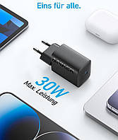 Зарядное устройство с поддержкой быстрой зарядки Anker 312 USB-C Power Supply 30 W USB C + кабель 1 м, фото 5