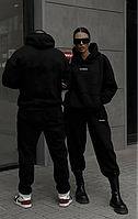 Спортивный костюм женский утепленный на флисе Vizavi NVS зимний костюм трехнитка с начесом черный
