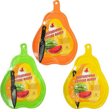 Набір обробна дошка з ножем у вигляді Груші 36х25 см X3-77 в упаковці 2 шт