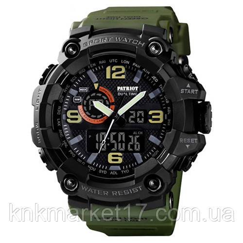 Тактичний багатофункціональний годинник Patriot 002AG Army Green, фото 1