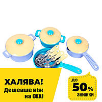 Детский набор посуды Technok Toys (11 элементов, кастрюли, сковородка) 4432