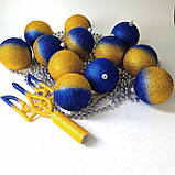 Верхівка на ялинку Тризуб блискучий і новорічні іграшки набір | новорічна прикраса |, фото 5