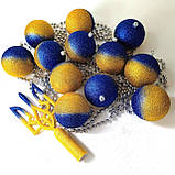 Верхівка на ялинку Тризуб блискучий і новорічні іграшки набір | новорічна прикраса |, фото 6