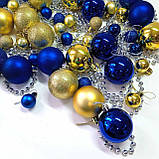 Верхівка на ялинку Тризуб блискучий і новорічні іграшки набір | новорічна прикраса |, фото 2