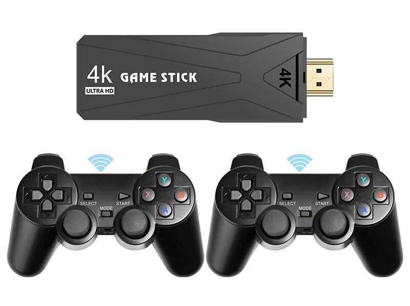 Ігрова приставка для телевізора Game Stick 4K HD GT65 з бездротовими джойстиками 64GB