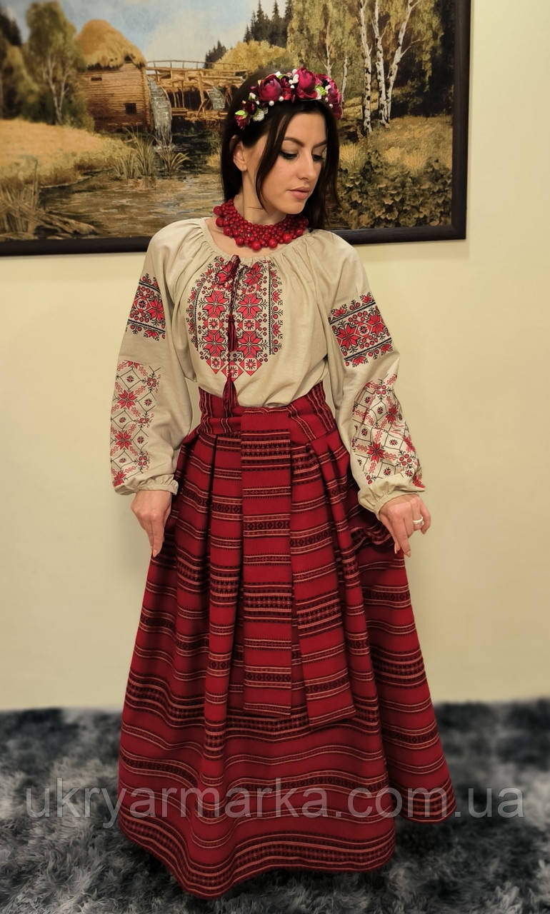 Сценічний костюм з вишиванкою "Ганнуся" оранж