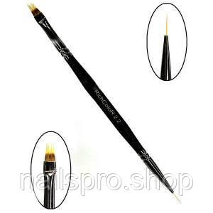 Пензель для дизайну нігтів двосторонній омбре/тонкий RichСolor №2.2, нейлон, фото 1