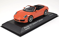 Коллекционная модель авто Porsche 911 (991.2) Carrera 4S Cabriolet Orange 2017 Minichamps Limited 1 of 336